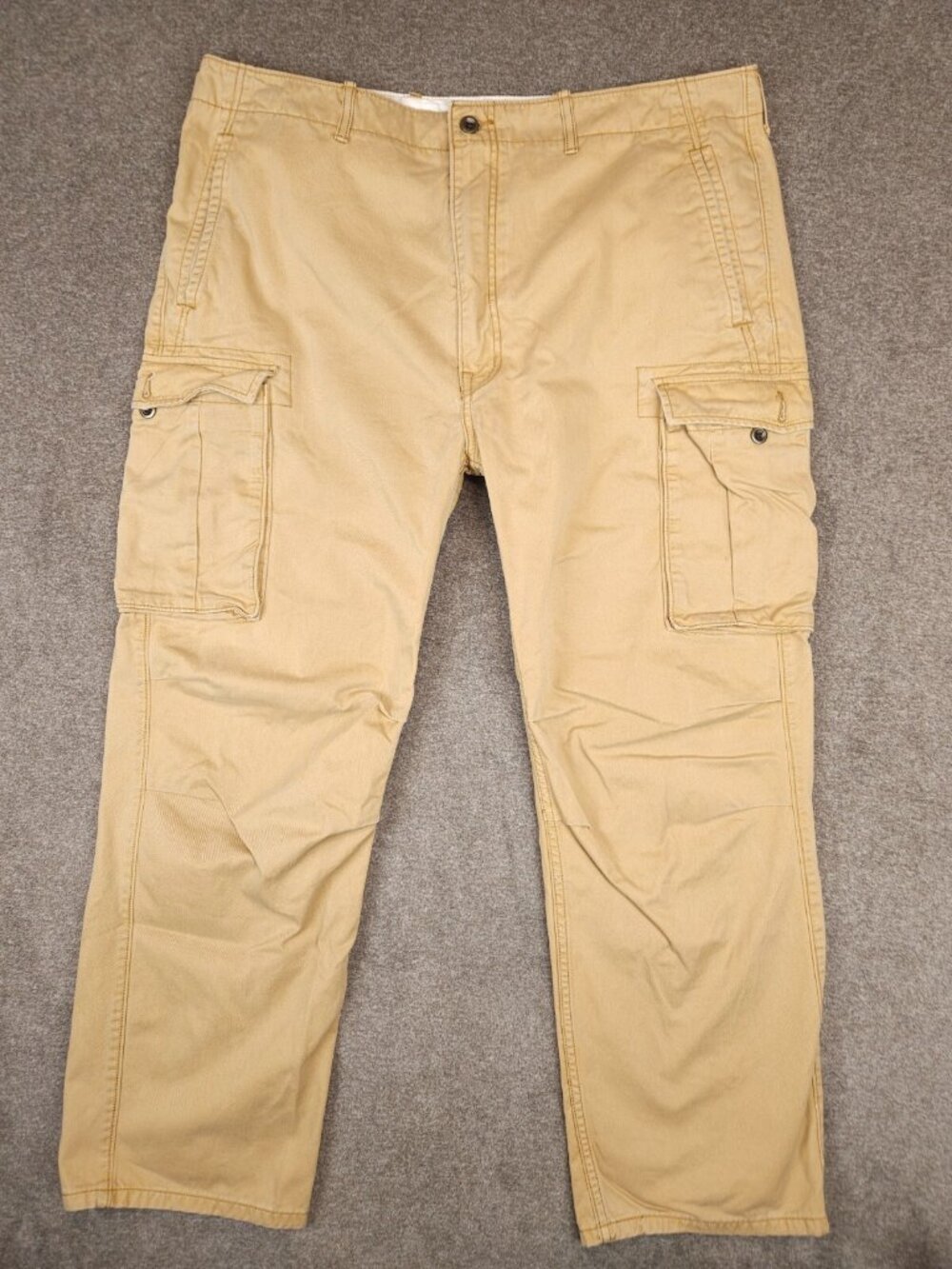 Levi's Khaki Cargo Pants Men's 40x30 (40x28) White Tab Reinforced Seat & Knees